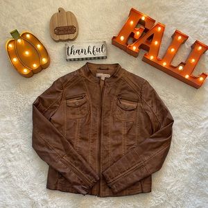 Brown leather jacket